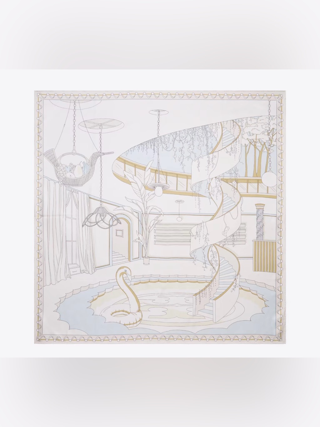 Tory Burch The Pool Silk Square Scarf $260